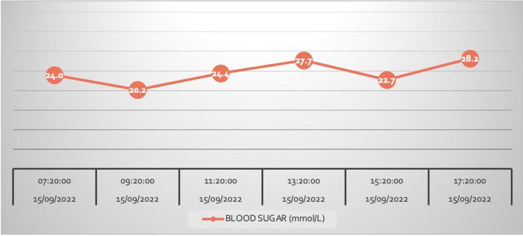 Image of Lady's Blood Glucose Curve