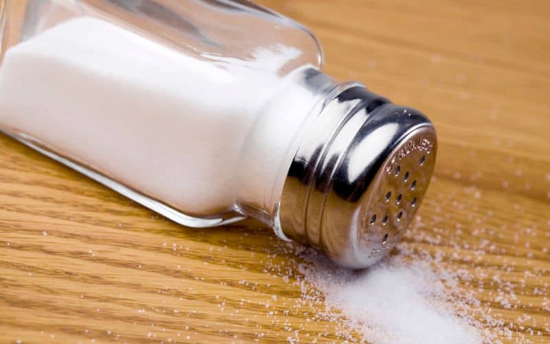 Image of a spilt salt shaker