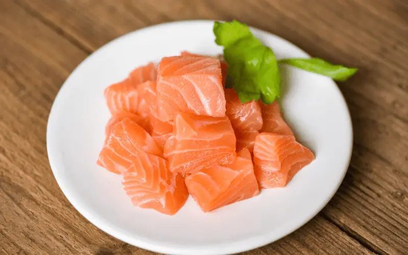 Plate of Salmon chunks